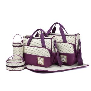 5-piece Set Mommy Big Bag Wholesale Mommy Diaper Canvas Bag Nursery Diaper Organizer