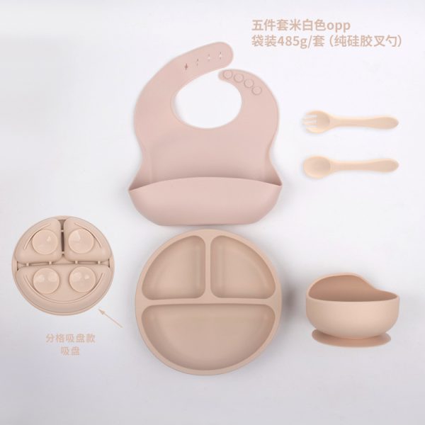 Suction baby feeding bowl plate bib forks spoon