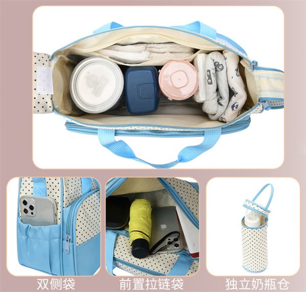 5-piece Set Mommy Big Bag Wholesale Mommy Diaper Canvas Bag Nursery Diaper Organizer