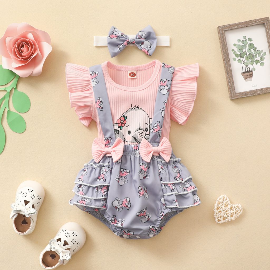 Summer baby girls clothing sets boutique fashion 3-piece